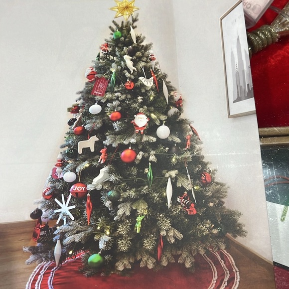 Martha Stewart 100 Piece Ornament Set Deer Birds Santa Lighted Star Tree Skirt - Picture 8 of 11